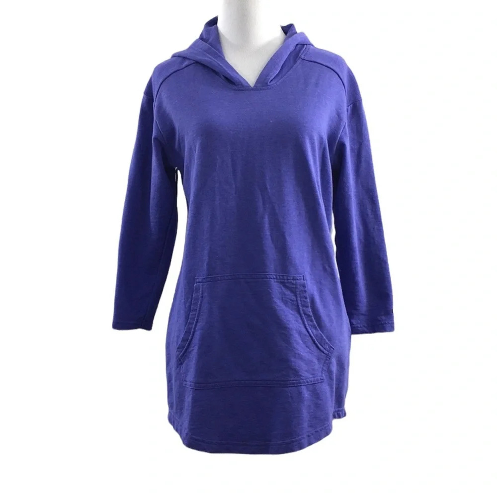 Columbia Purple Hooded Sweatshirt Womens Small Cotton Pullover Kangaroo Pocket
